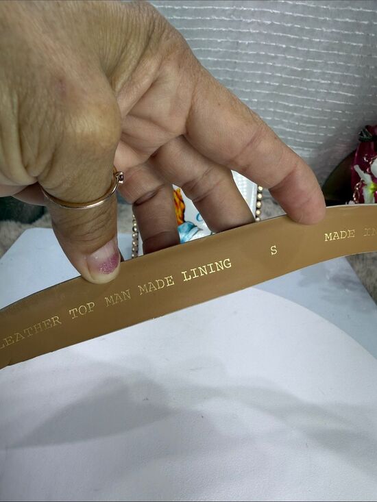 (H)Y2K vintage classic belt in genuine ivory leather with gold buckle, size S main image 7